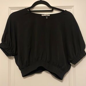 Black Batwing Crop
